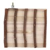 Natural Wood Hamster Feeding Food Bowl Split Climbing Ladder Platform