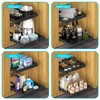 Expandable Pull Out Cabinet Organizer 17" Deep, Adhesive Pull Out