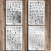Nagel Stempelplatte Set, 4 pcs GroÃ stamping schablone Tattoo 1pcs
