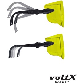 voltX 'Overspecs' Industrial Safety Over Glasses–CE EN166f certified, (Yellow Lens) – individually adjustable temples – antifog, scratch resistant, UV380 protection