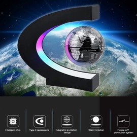 RTOSY Magnetic Levitation Floating Globe with LED Light, Desk Gadget Decor, Fixture Floating Globes & Shade, Cool Gifts for Men/Father/Husband/Boyfriend/Kids/Boss, Gifts for Desk, Valentine's Day Gift