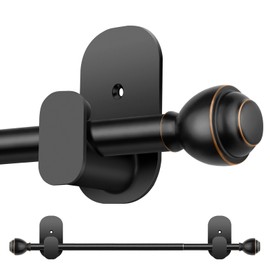 KAMANINA Curtain Rods No Drilling for Windows 32 to 86 Inches Black