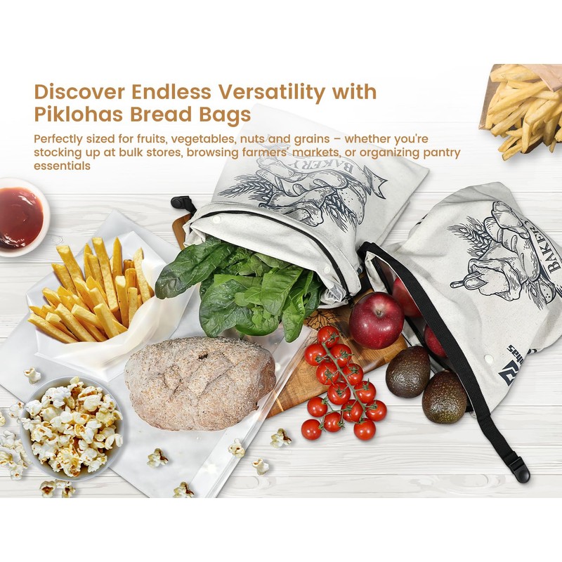 Detachable Sourdough Bread Bags, 2 Sets Bread Storage for Homemade