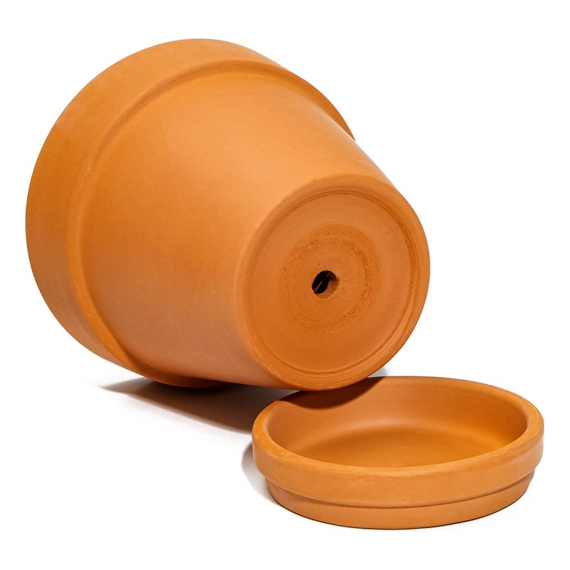 Juvale 4-inch 6 Pack Small Terracotta Pots with Saucer and