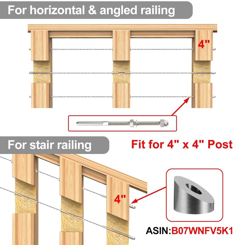 CKE 40 Pack Cable Railing Kit 4x4 Hand Swage Threaded