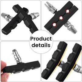 COYUN 4 Pairs Premium V-Brake Brake Pads - 70 mm Symmetrical Bicycle Brake Pads - Compatible with, Tektro, Avid, Sram