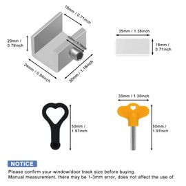 Pack of 6 Adjustable Aluminium Security Door Lock with Lock and Two Keys Anti-Theft Window Child Lock