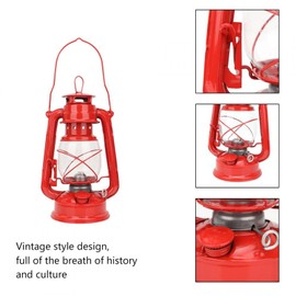 Kerosene Oil Lamp, Burning Lantern Hurricane Kerosene Lamp for Indoor Outdoor Decoration Party Pub Gift(red)