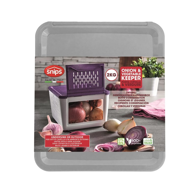 SNIPS Onion Keeper,2 KG,22x19x1 cm, Food Storage Container For Onion,
