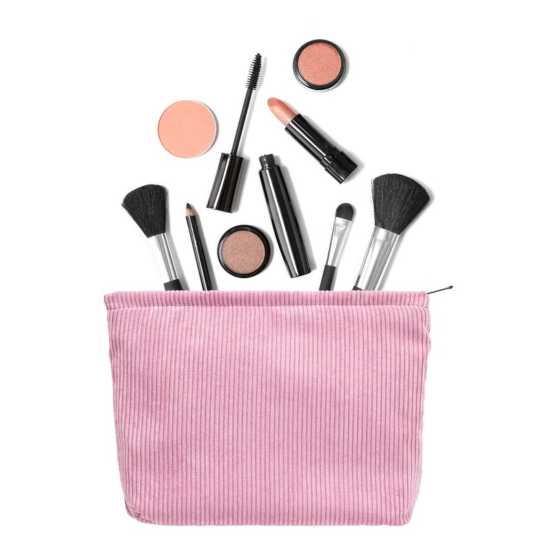 PAZIMIIK Makeup Bag Large Zipper Corduroy Make Up Pouch for