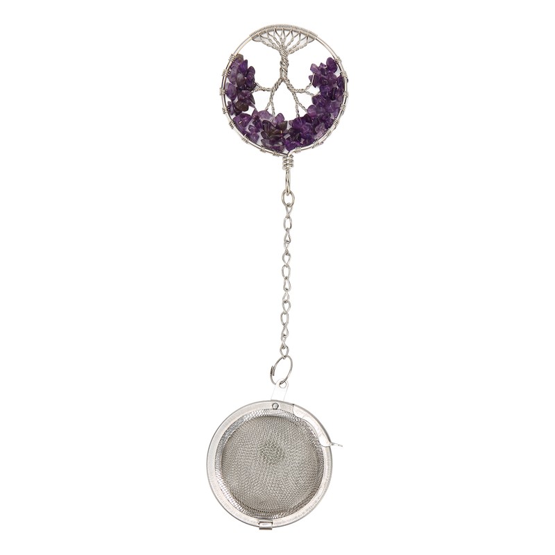 Tea Infuser Artificial Crystal Stone Tea Strainer Stainless Steel Diffuser