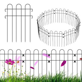 No Dig Fence, Decorative Garden Fence Border Outdoor Animal Barrier Rustproof Metal Panel for Dogs (10)