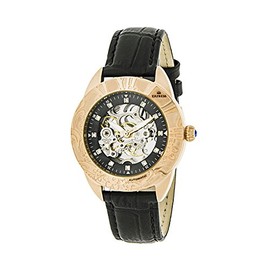 Empress Women's EMPEM1107 Godiva Rose Gold/Black Genuine Leather Crocodile-Embossed Strap Watch