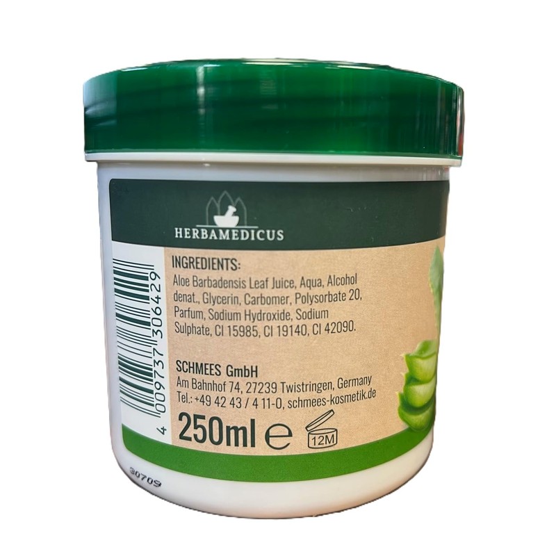Herbamedicus Aloe Vera Gel 50% Anteil regenerierend, 250ml