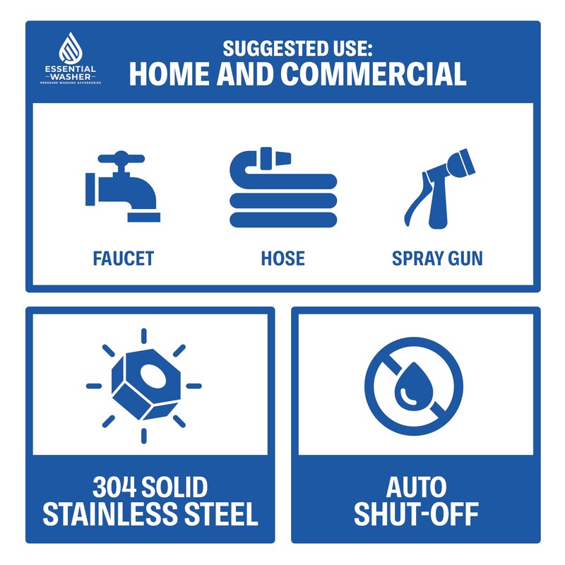 ESSENTIAL WASHER 3/4 Stainless Steel Garden Hose Check Valve |