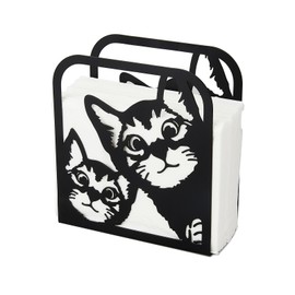 SUPERDANT Cat Napkin Holder Iron Napkin Stand Cat Napkin Storage Paper Holder Paper Stand Freestanding Tissue Dispenser Tabletop Paper Napkin Holder Stand for Home Kitchen Cafe Restaurant Party Pic