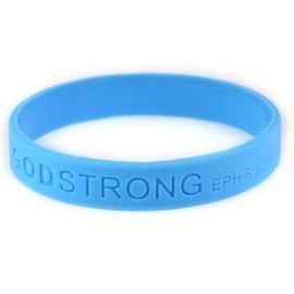 Godstrong 8020007 3 Pieces Blue Size Small Embossed Silicone Band Eph. Ephesians 6:10-11