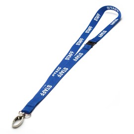 CKB LTD Blue Staff LANYARDS Breakaway Safety Lanyard Neck Strap Swivel Metal Clip for ID Card Holder - Pull Quick Release Design Pack of 10
