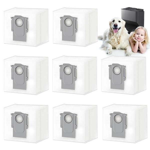 8 Pack Dust Bags Compatible with Roborock S8+/S8 Pro Ultra/S7