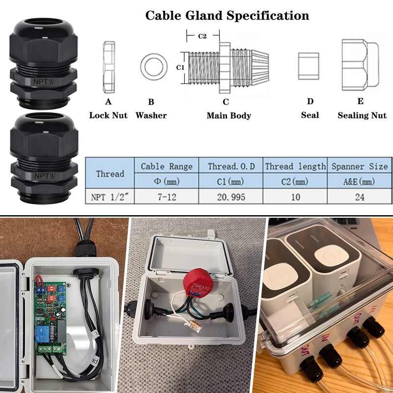 Zulkit Junction Box ABS Plastic Dustproof Waterproof IP65 Electrical Boxes