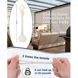 Vasteo Universal Shade Bungee Tie Downs,Replacement Parts,Compatible with Coolaroo Exterior Roller Shades,Outdoor Blinds(Sand,2 pcs)