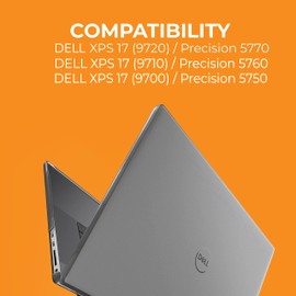 Gumdrop ProTech Hard Shell Laptop Case Fits Dell XPS 17 9720 9710 9700 | Precision Series 5770 5760 5750 (Clamshell) - Slim and Lightweight Reliable Scratch-Proof Clear Protective Cover