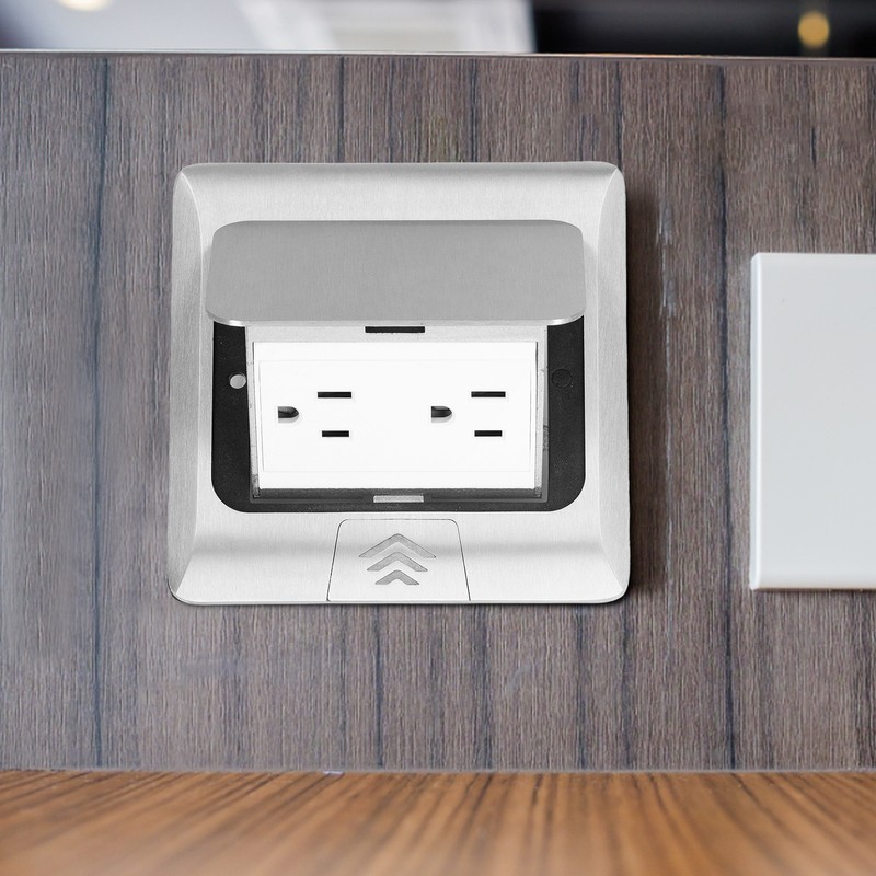 Concealed Recessed Socket Aluminum Alloy PC Desktop Outlet for Residences