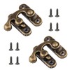 Misuyue 2pcs Antique Vintage Lock Clasp, Bronze Left Latch Hook