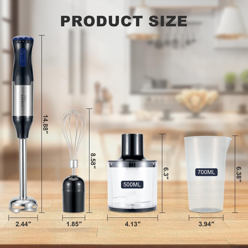 freebala Immersion Blender, 4 in 1 Hand Bender Max 1000W,