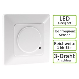 RF Motion Sensor 180° Flush-Mounted LED 5,8hz, Max. 1200W White