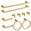 Brushed Gold Bathroom Hardware Set 10 Piece with Towel Racks