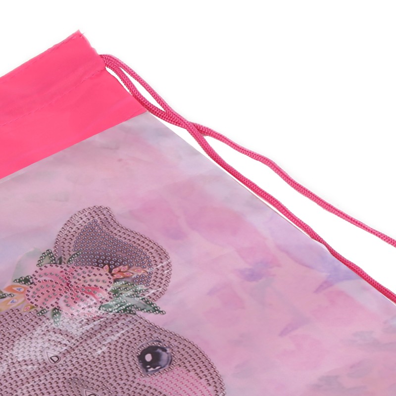 Backpack Bag WearResistant Large Capacity Rhinestones Painting with Drawstring Home