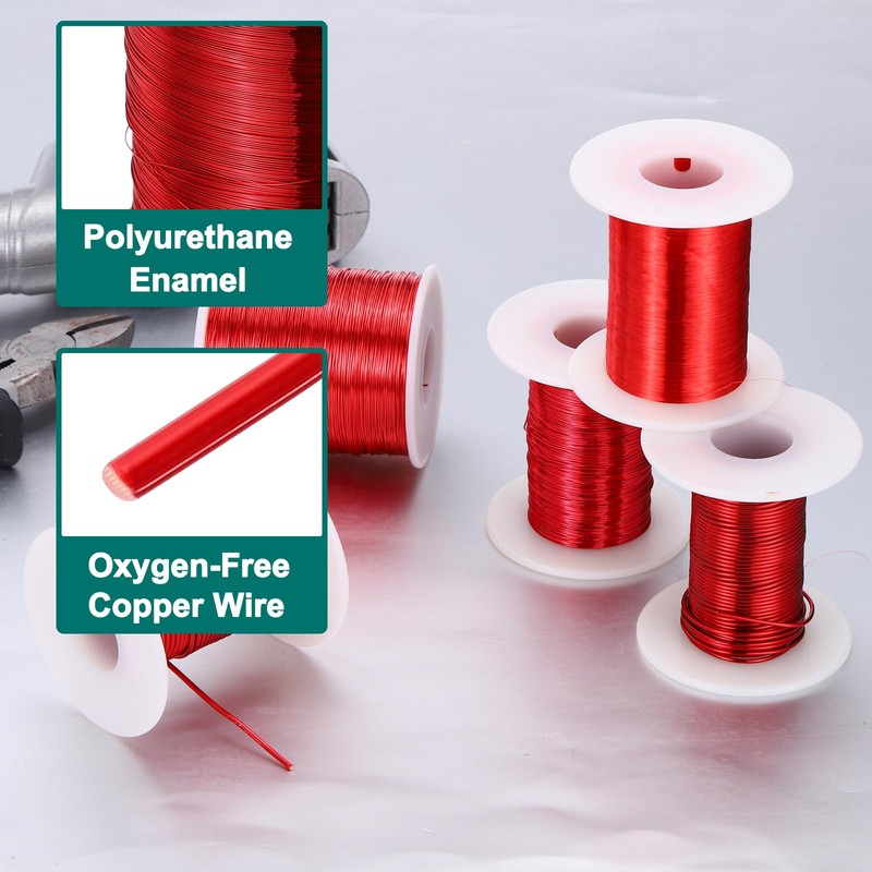 MECCANIXITY 30 AWG Magnet Wire, 30 Gauge Enameled Copper Wire,