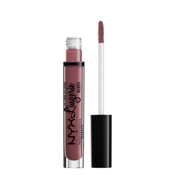 NYX Professional Makeup Lip Gloss - Lip Lingerie Gloss, Shimmering Gloss in Nude for Irresistibly Full Lips, 3.4 ml, Honeymoon 07