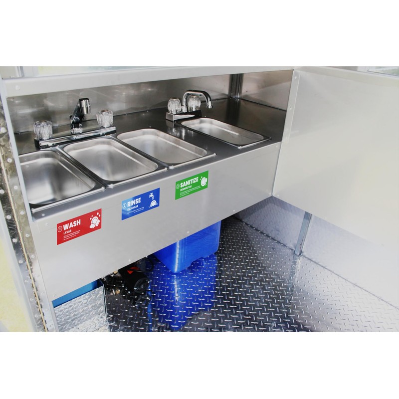 [Enhanced] Wash Rinse Sanitize Sink Labels | 3 Compartment Sink