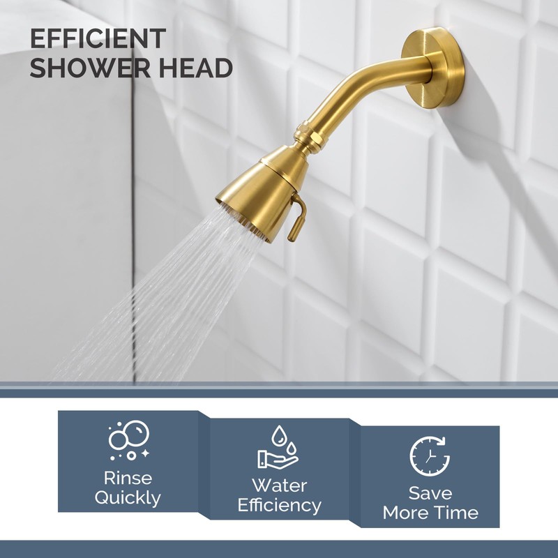 Angle Simple High Flow Shower Head, Brass Shower Sprayer for