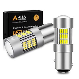 Alla Lighting 54-SMD 1157 7528 BAY15D High Power 4014 Chipsets 6000K Xenon White Xtremely Super Bright Backup Reverse LED Lights Bulbs Replacement
