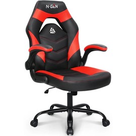 NEO CHAIR N-Gen Comfortable Flip-Up Armrest Computer Gaming Chair with Swivel Wheels Adjustable, Red NEO CHAIR INC. - Actual Color: Blue