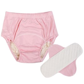 KUMUROETA Washable Incontinence Underwear,Adult Cloth Diapers,Leak-Proof Diapers,Underwear Urinary Care Trousers for The Elderly and Women,Swim Diapers,Incontinence Underwear Cotton,Reusable,Pink