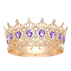 JITINX Queen Crown Wedding Rhinestone Heart Crowns and Tiaras for Women Costume Party Hair Accessories Princess BirthdayCrown Crystal Bridal Crown