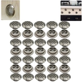 CTRICALVER 35 Stainless Steel Air Vents Ventilation Louvers | Round, Round Mesh Holes | 25mm Round Ventilation Grille for Kitchen, Bathroom, Cabinet, Wardrobe, or Shoe Cabinet