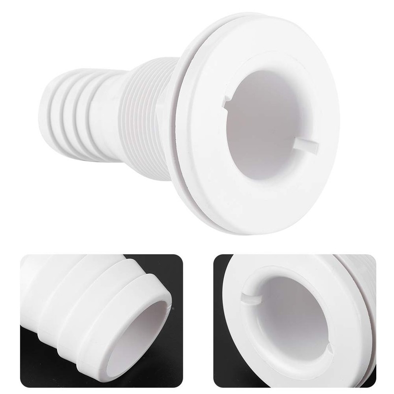 Thru Hull Fitting Through Hull 1‑1/4in Thru-Hull Connector Fitting White