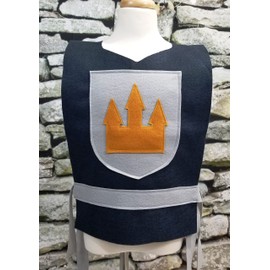 Medieval Knight/King Grey Costume Tunic (Kids Size) - Available in Baby, Toddler, Kids, Teen and Adult Sizes