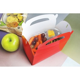 Pack of 24 Paper Treat Boxes - Gable Favor Boxes - Fun Party Play Goodie Boxes - 2 Dozen Bright Red Birthday Party Shower Loot Gift Boxes - 24 Count - 6.2 x 3.5 x 3.6 Inches