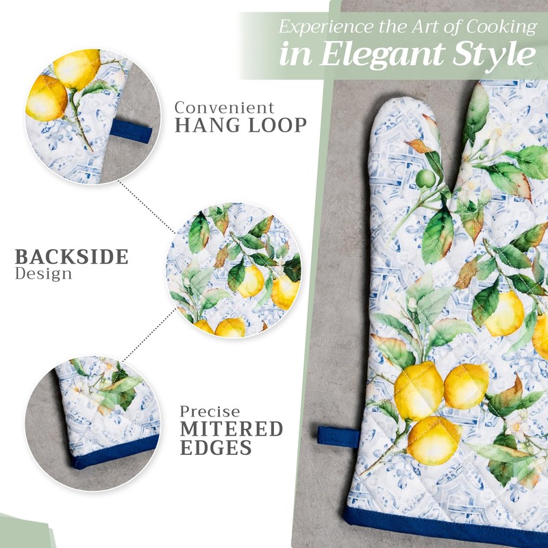 Maison d' Hermine 100% Cotton Oven Mitt & Pot Holder