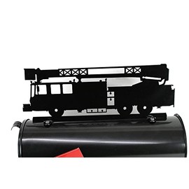 Hobby, Recreation and Career Style Metal Powder Coated Mailbox Topper (Fire Truck, Starry Night Black)