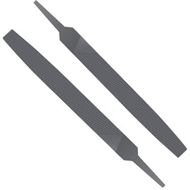 2P 6-inch Flat Medium Cut File Double Cut Teeth High Carbon Steel Hand File Single Cut Hardened without Handle Ideal for Wood, Metal, Plastic