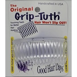 Good Hair Days Grip-Tuth Combs - 3 1/4" Side Combs, For All Types Of Hair, Set Of 2