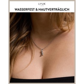 LUUK LIFESTYLE Delicate Necklace with Pendant Made of Waterproof Stainless Steel, Gift for Women, Modern Jewellery Design, in Silver, Gold and Rose, Stainless Steel