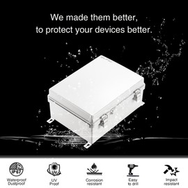 QILIPSU Outdoor WiFi Enclosure, 11.4"x7.5"x5.5" Waterproof Electrical Junction Box IP67 Weatherproof Plastic Clear Hinged Cover for Electronic Network Project
